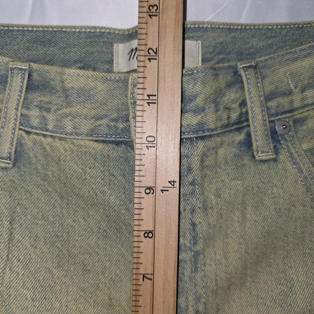 Madewell The Dad Jean Pale Daffodil Acid Wash Straight Leg Jeans Size 30 - Picture 10 of 16